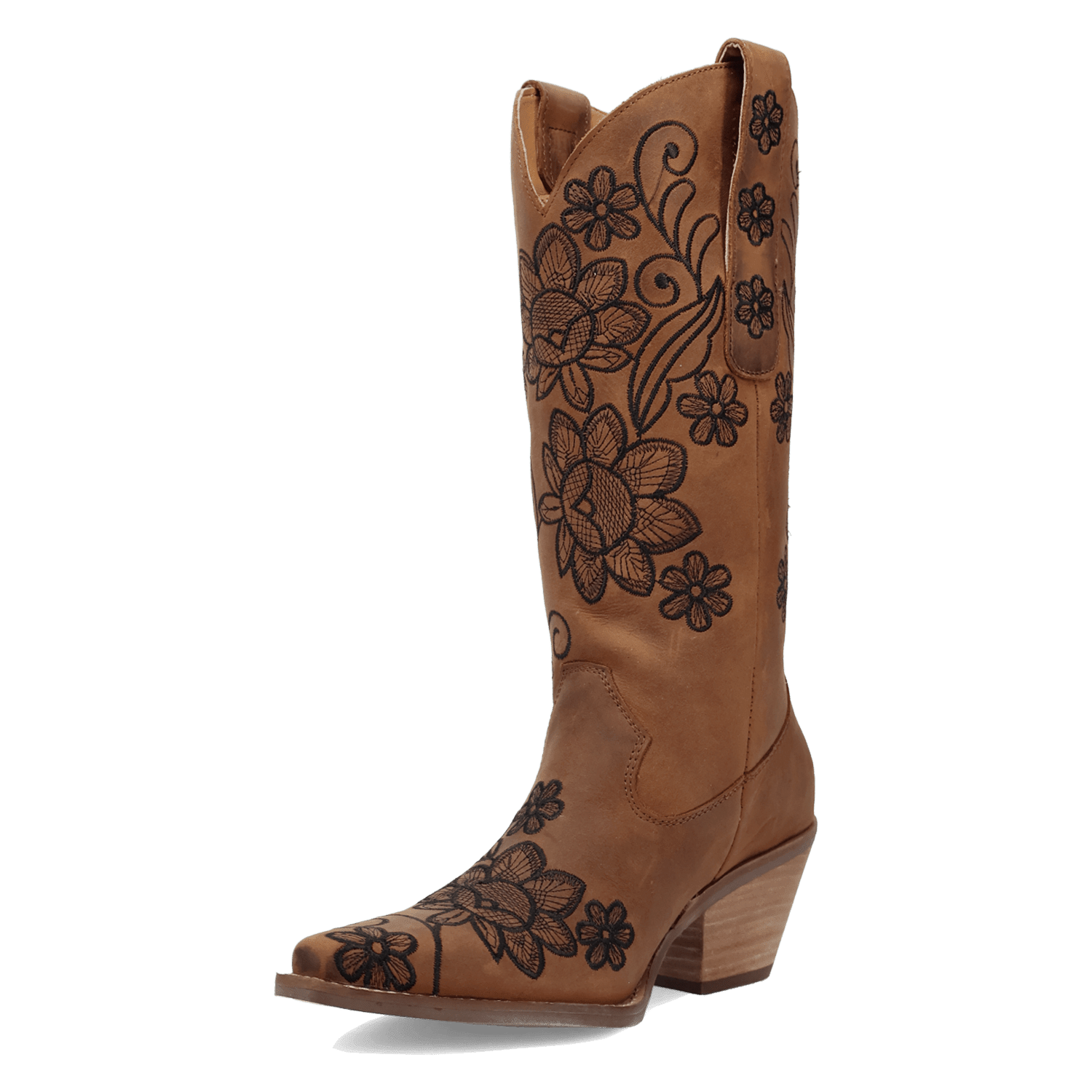 PRODUCT SHOT WESTERN SWING LEATHER BOOT AT 225 DEGREE ANGLE