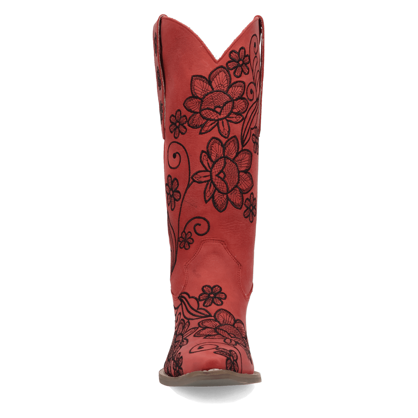 PRODUCT SHOT WESTERN SWING LEATHER BOOT AT FRONT ANGLE