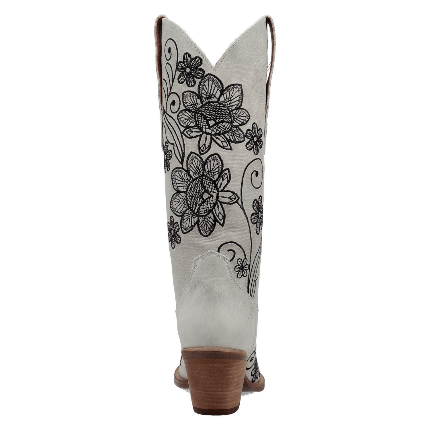 PRODUCT SHOT WESTERN SWING LEATHER BOOT AT 180 DEGREE BACK ANGLE