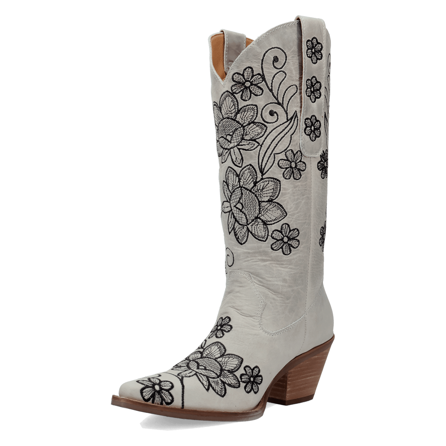 PRODUCT SHOT WESTERN SWING LEATHER BOOT AT 225 DEGREE ANGLE
