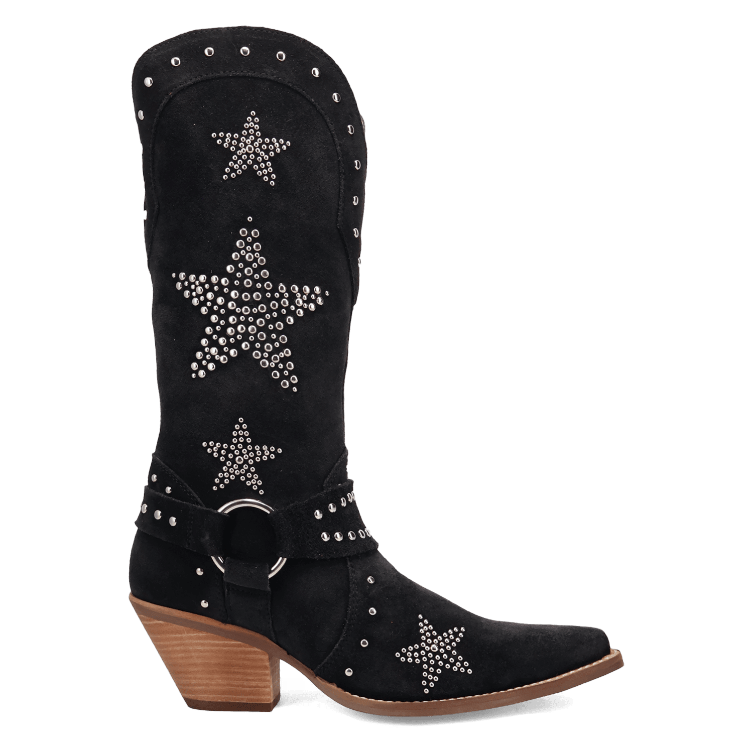 PRODUCT SHOT LUCKY STARS SUEDE LEATHER BOOT AT 90 DEGREE INSIDE ANGLE