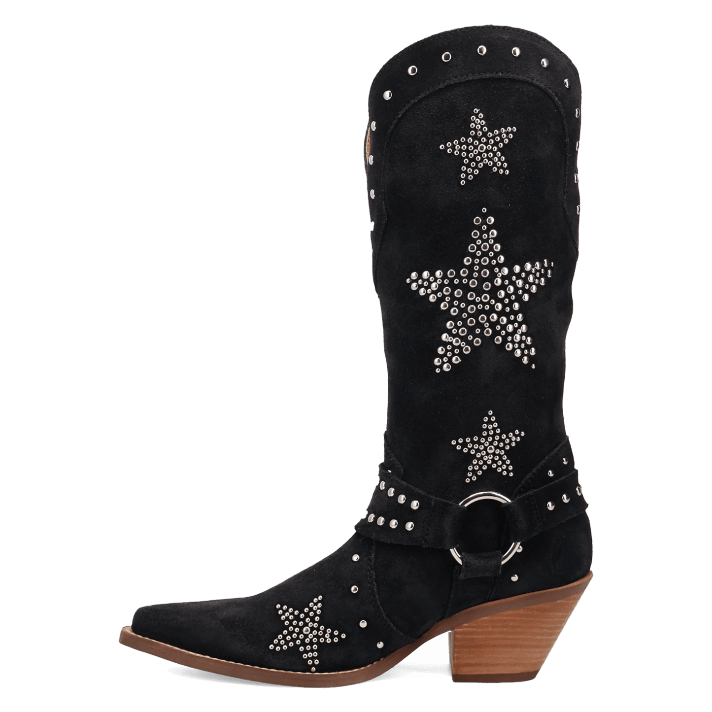 PRODUCT SHOT LUCKY STARS SUEDE LEATHER BOOT AT 135 DEGREE OUTSIDE ANGLE