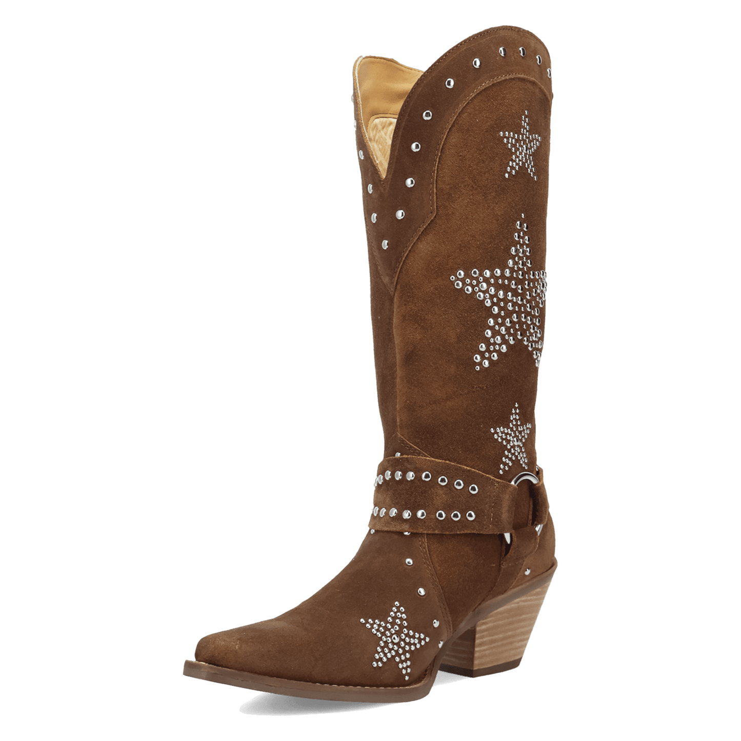 PRODUCT SHOT LUCKY STARS SUEDE LEATHER BOOT AT 225 DEGREE ANGLE