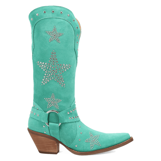 PRODUCT SHOT LUCKY STARS SUEDE LEATHER BOOT AT 90 DEGREE INSIDE ANGLE