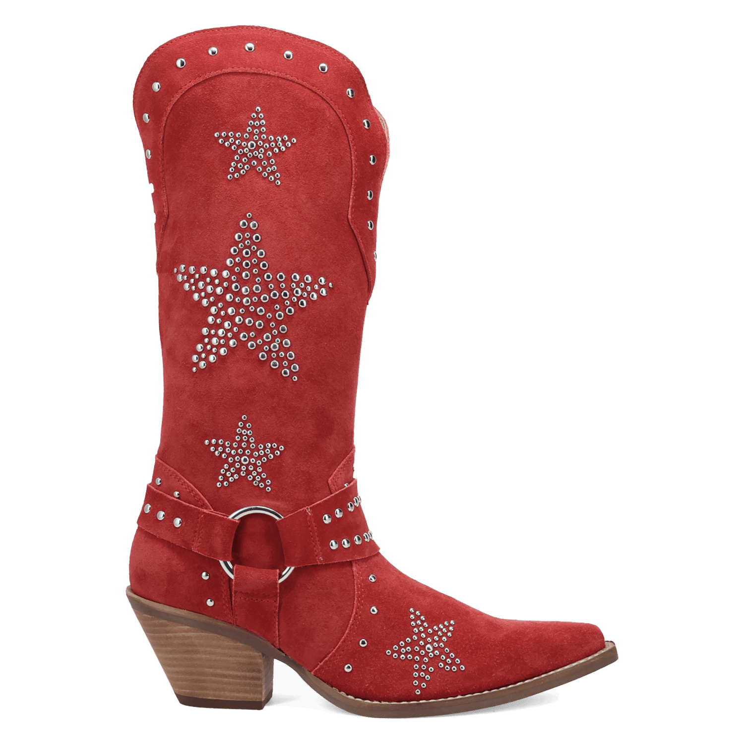 PRODUCT SHOT LUCKY STARS SUEDE LEATHER BOOT AT 90 DEGREE INSIDE ANGLE