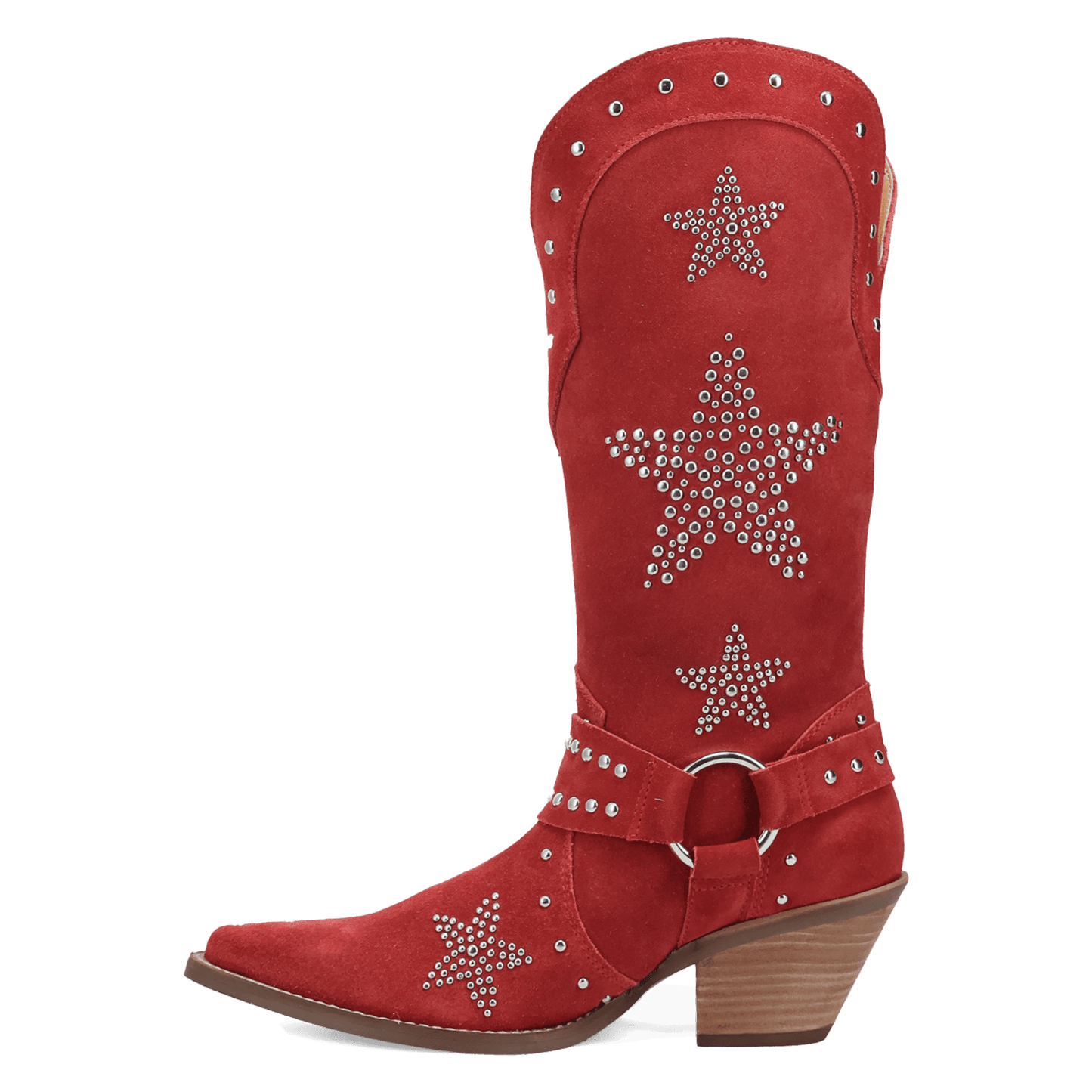 PRODUCT SHOT LUCKY STARS SUEDE LEATHER BOOT AT 135 DEGREE OUTSIDE ANGLE