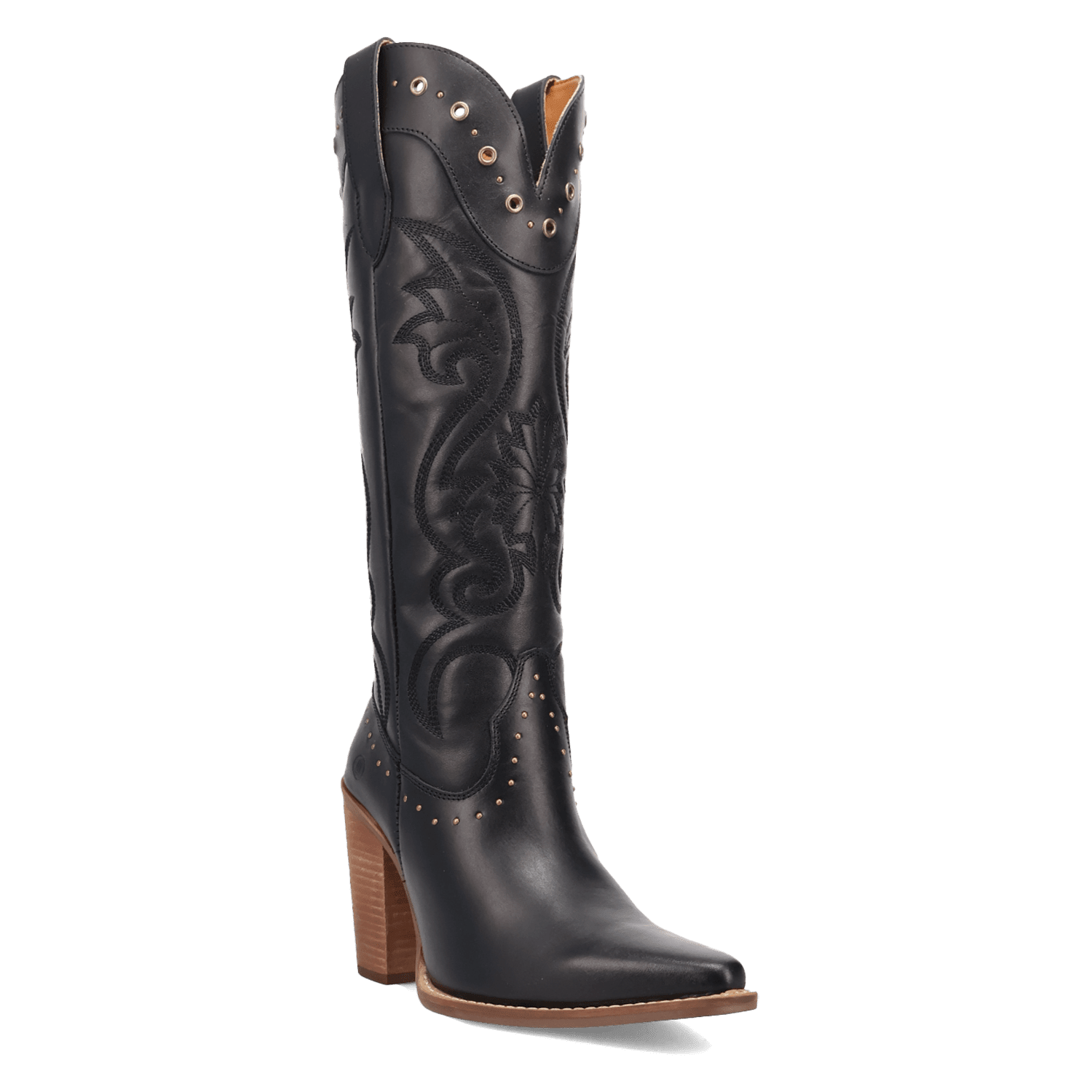 PRODUCT SHOT ROCK N' REBEL LEATHER BOOT AT 45 DEGREE ANGLE