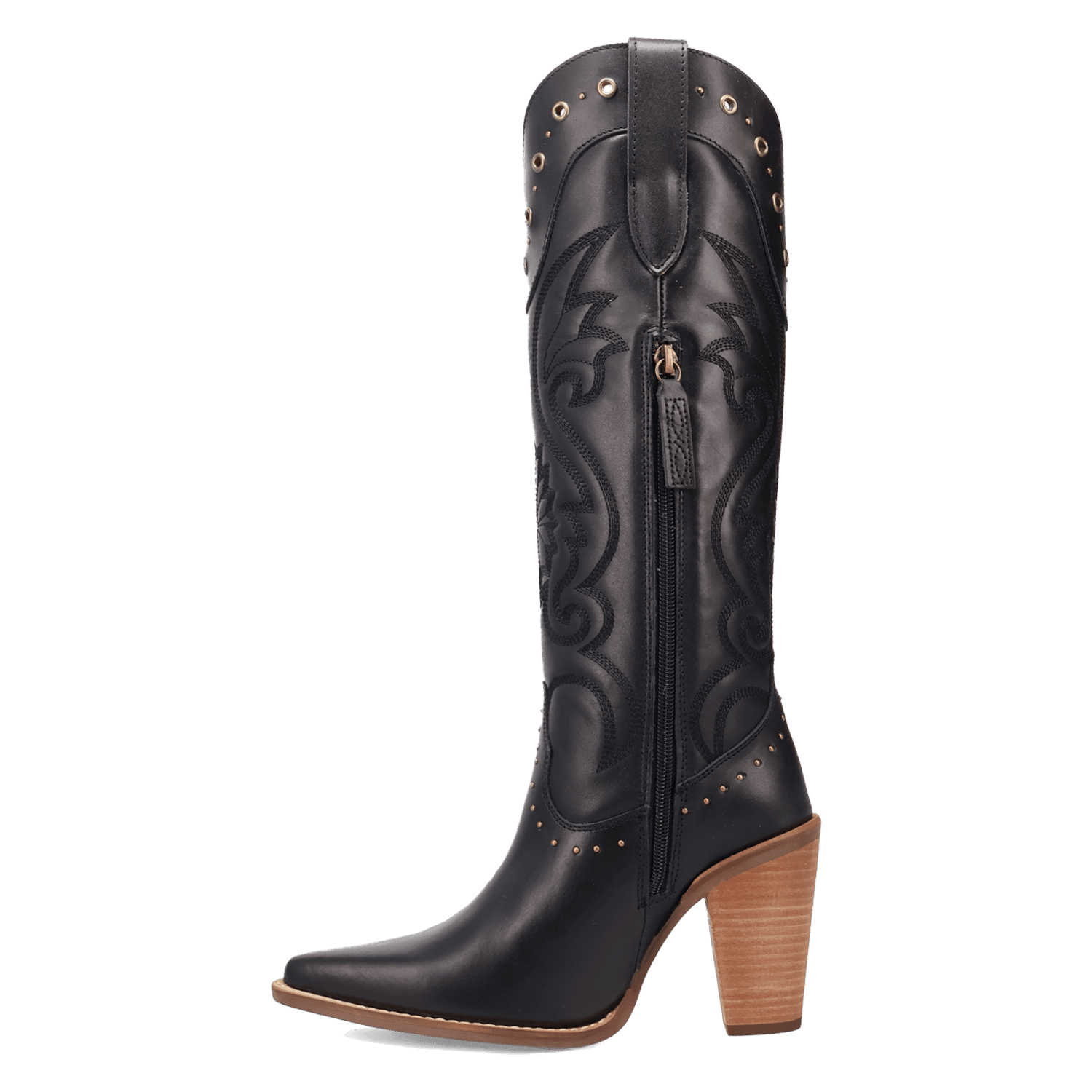 PRODUCT SHOT ROCK N' REBEL LEATHER BOOT AT 135 DEGREE OUTSIDE ANGLE