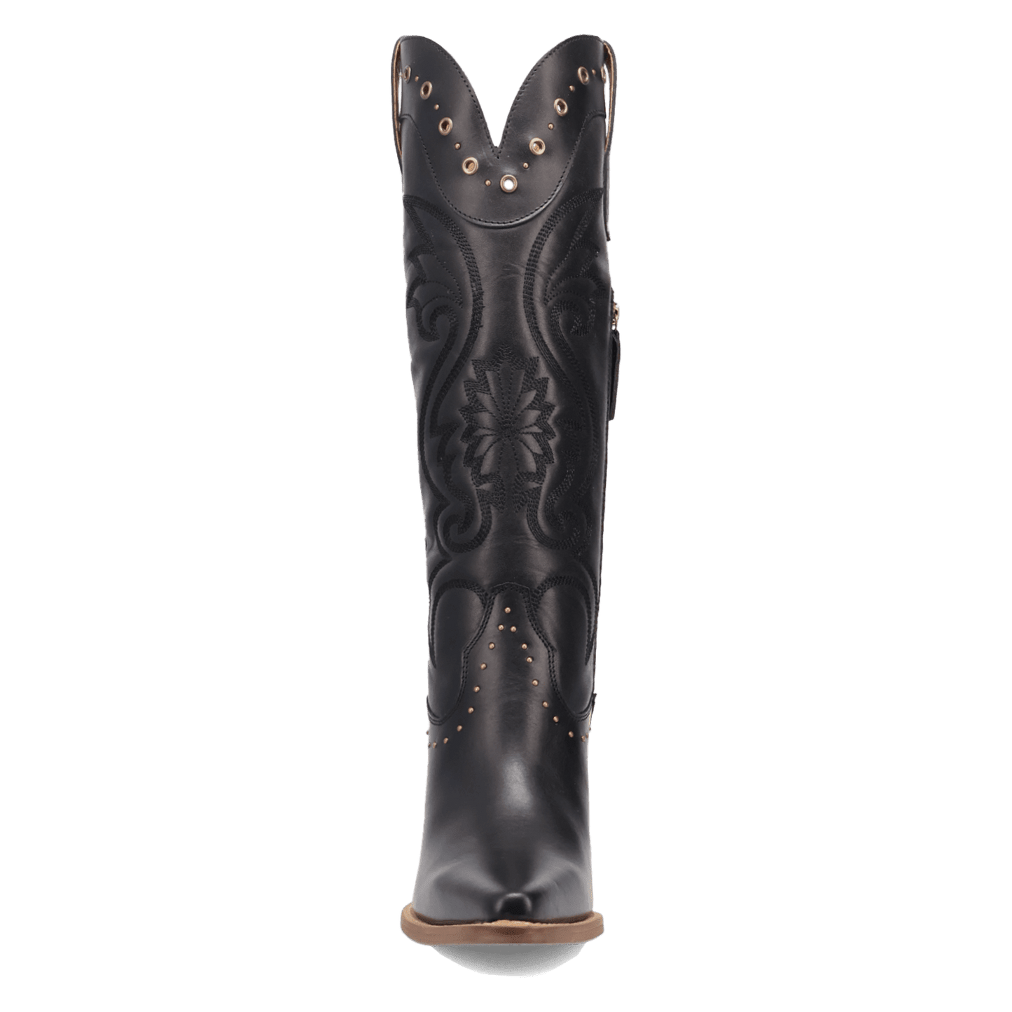 PRODUCT SHOT ROCK N' REBEL LEATHER BOOT AT FRONT ANGLE