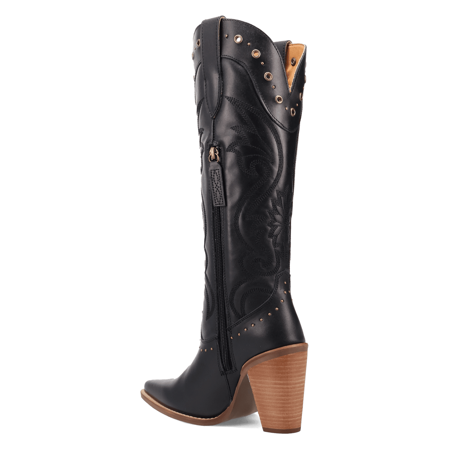 PRODUCT SHOT ROCK N' REBEL LEATHER BOOT AT 270 DEGREE ANGLE