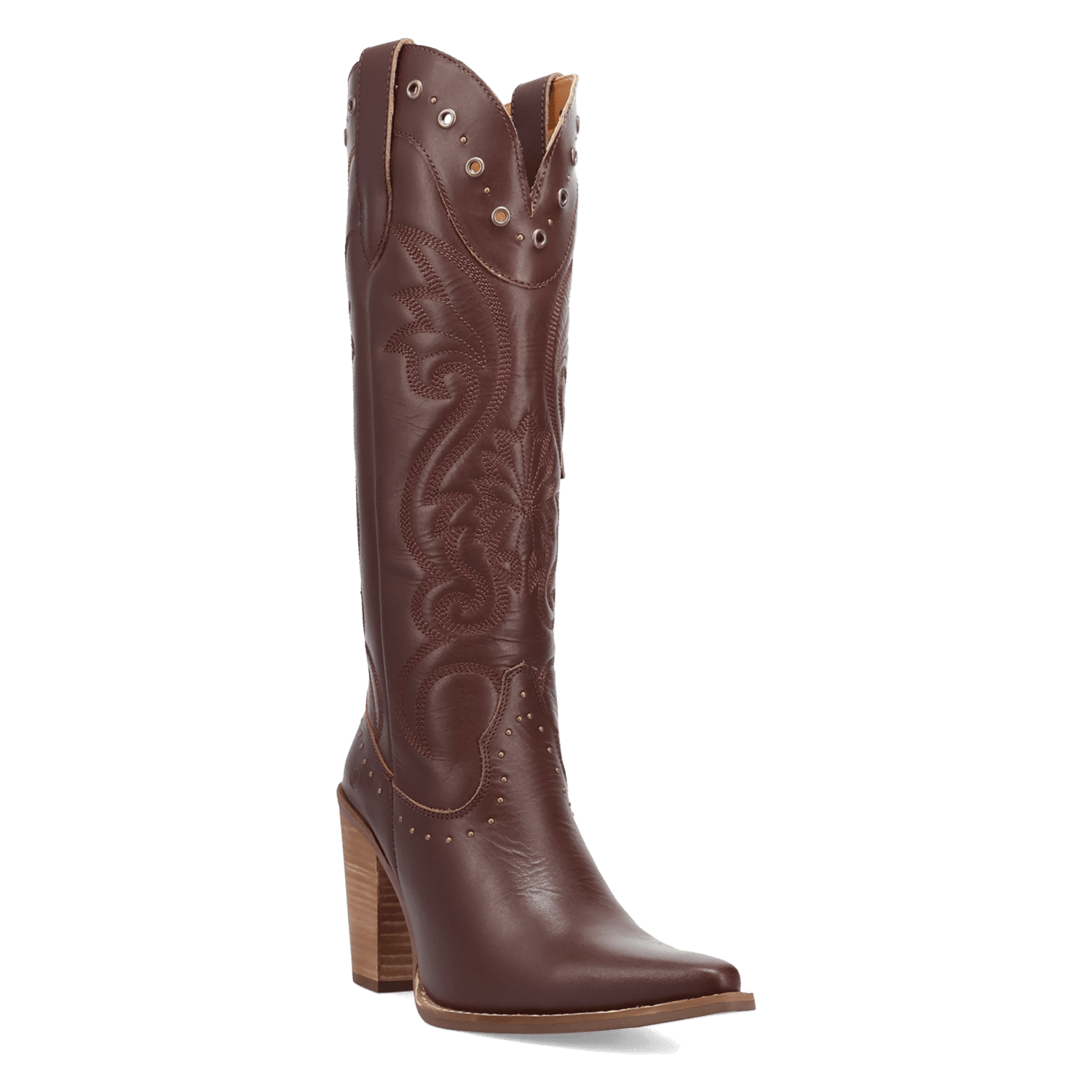 PRODUCT SHOT ROCK N' REBEL LEATHER BOOT AT 45 DEGREE ANGLE