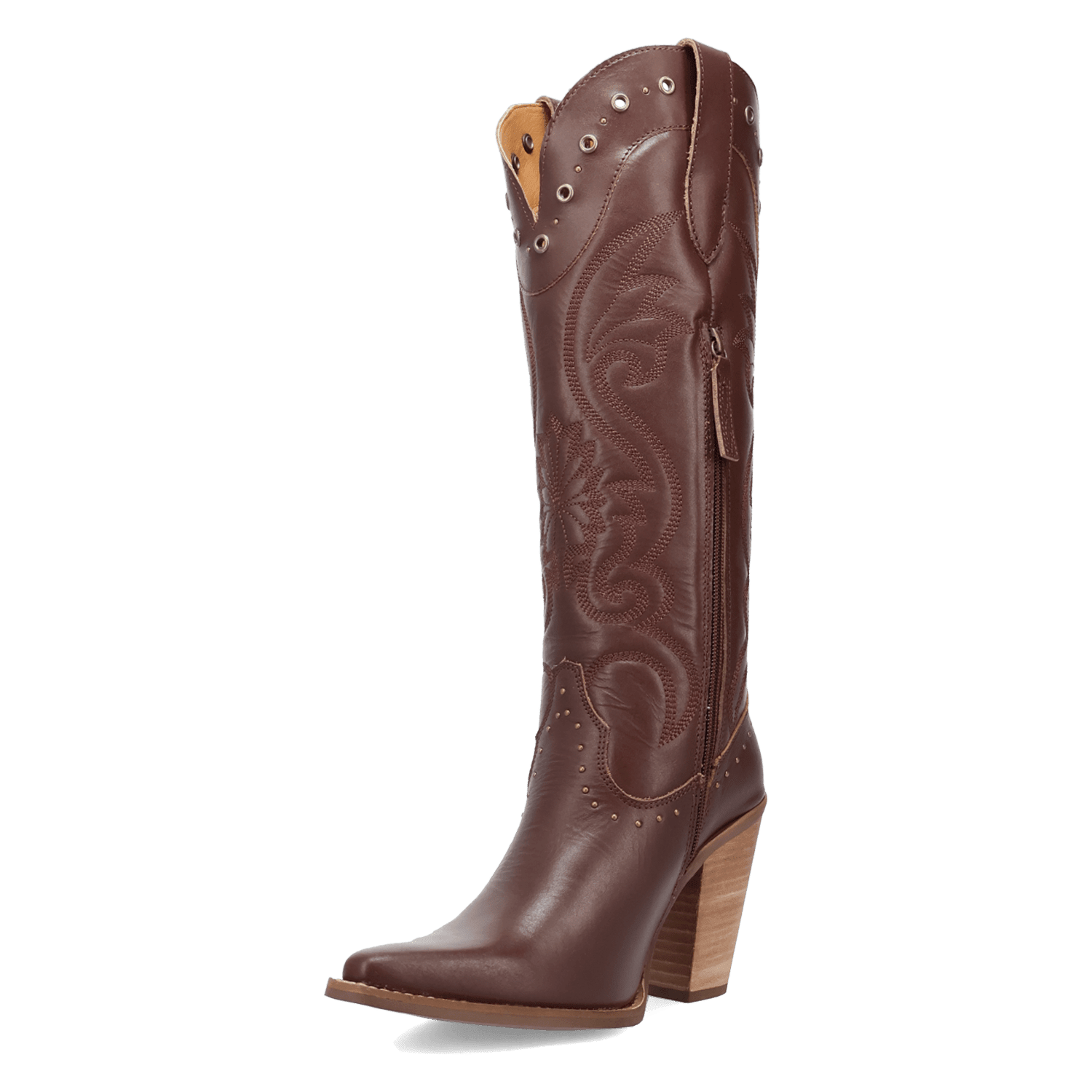 PRODUCT SHOT ROCK N' REBEL LEATHER BOOT AT 225 DEGREE ANGLE