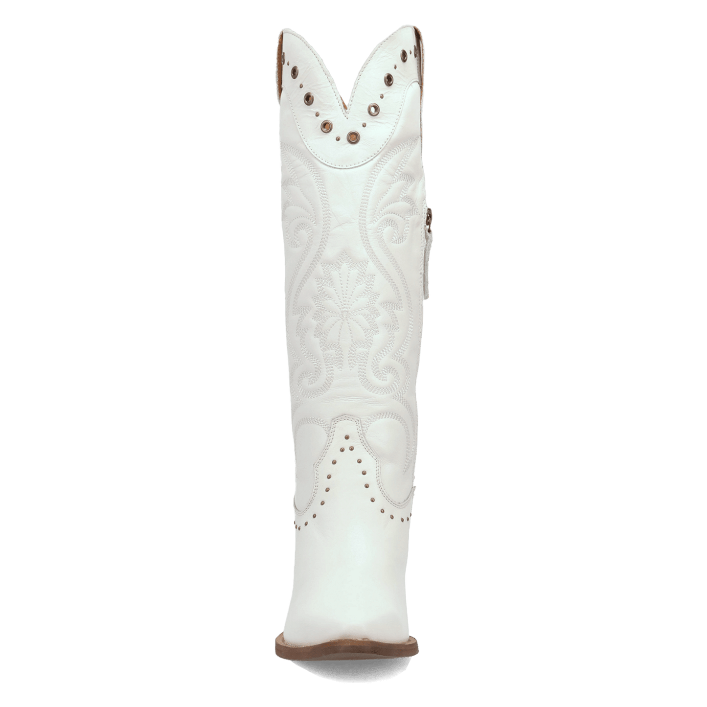 PRODUCT SHOT ROCK N' REBEL LEATHER BOOT AT FRONT ANGLE