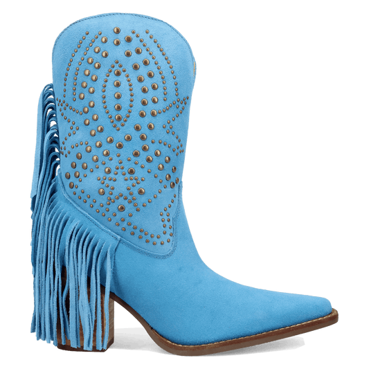 PRODUCT SHOT STAR POWER SUEDE LEATHER BOOTIE AT 90 DEGREE INSIDE ANGLE