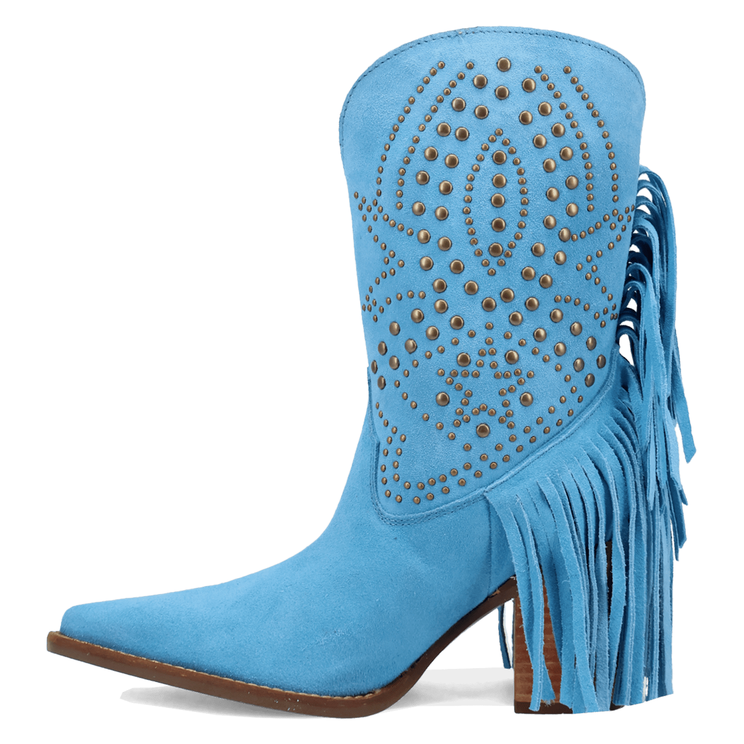 PRODUCT SHOT STAR POWER SUEDE LEATHER BOOTIE AT 135 DEGREE OUTSIDE ANGLE