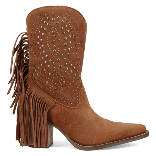 PRODUCT SHOT STAR POWER SUEDE LEATHER BOOTIE AT 90 DEGREE INSIDE ANGLE