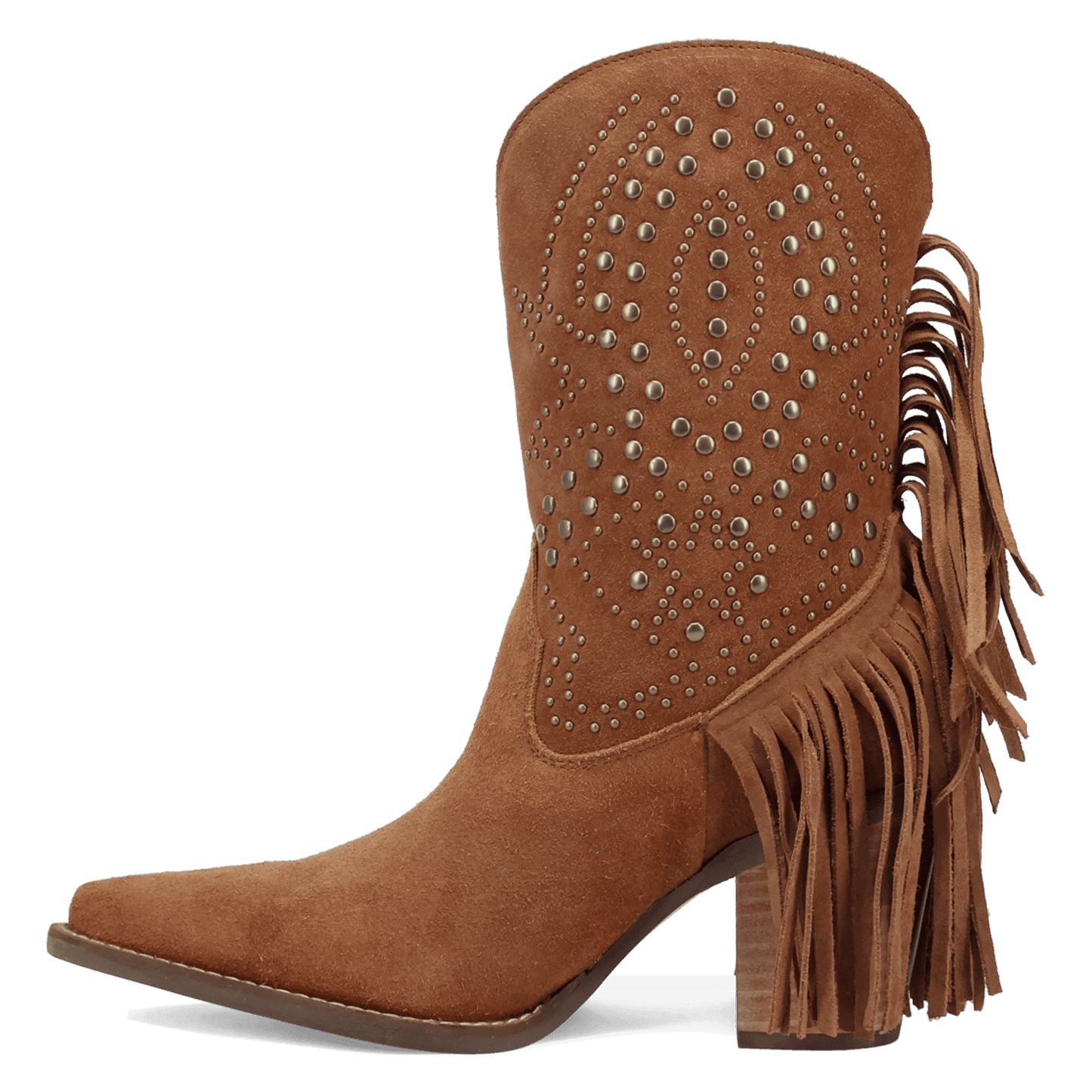 PRODUCT SHOT STAR POWER SUEDE LEATHER BOOTIE AT 135 DEGREE OUTSIDE ANGLE