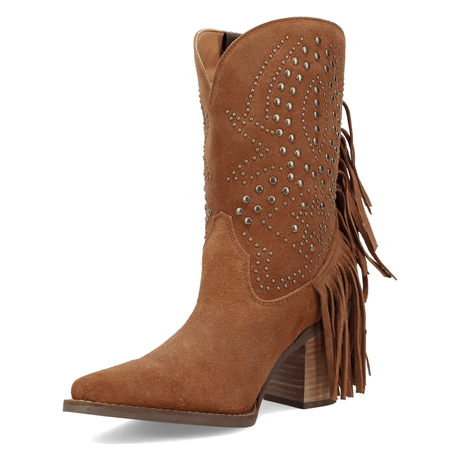 PRODUCT SHOT STAR POWER SUEDE LEATHER BOOTIE AT 225 DEGREE ANGLE