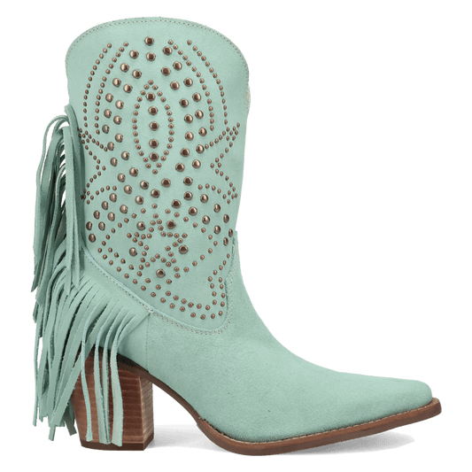 PRODUCT SHOT STAR POWER SUEDE LEATHER BOOTIE AT 90 DEGREE INSIDE ANGLE