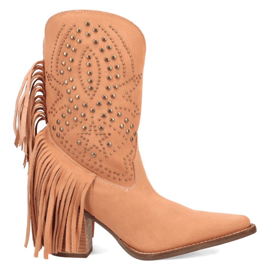 PRODUCT SHOT STAR POWER SUEDE LEATHER BOOTIE AT 90 DEGREE INSIDE ANGLE