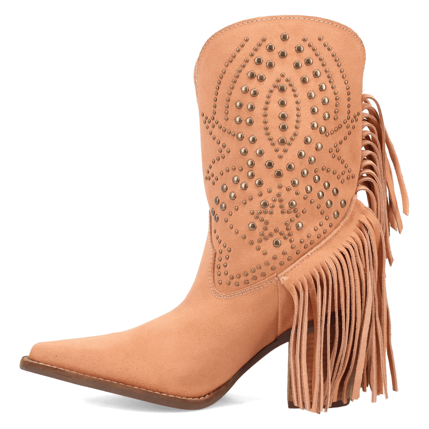 PRODUCT SHOT STAR POWER SUEDE LEATHER BOOTIE AT 135 DEGREE OUTSIDE ANGLE