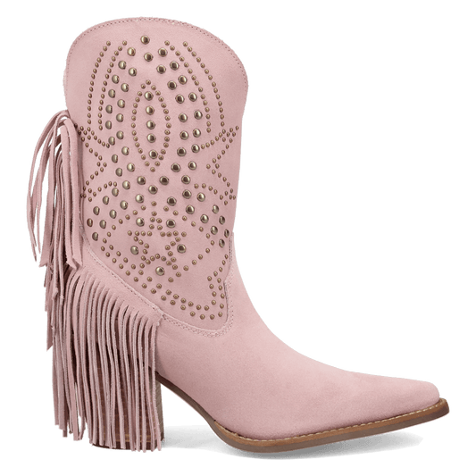 PRODUCT SHOT STAR POWER SUEDE LEATHER BOOTIE AT 90 DEGREE INSIDE ANGLE