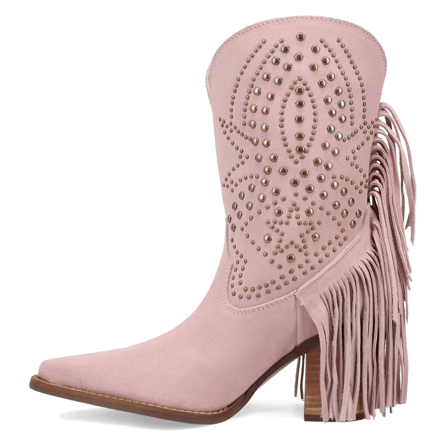 PRODUCT SHOT STAR POWER SUEDE LEATHER BOOTIE AT 135 DEGREE OUTSIDE ANGLE