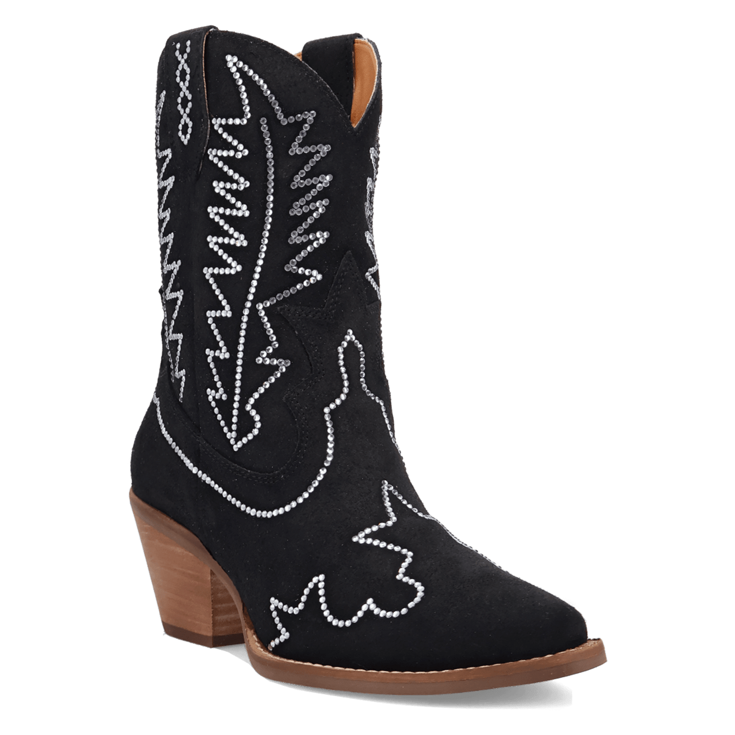 PRODUCT SHOT TINY PONY SUEDE LEATHER BOOTIE AT 45 DEGREE ANGLE