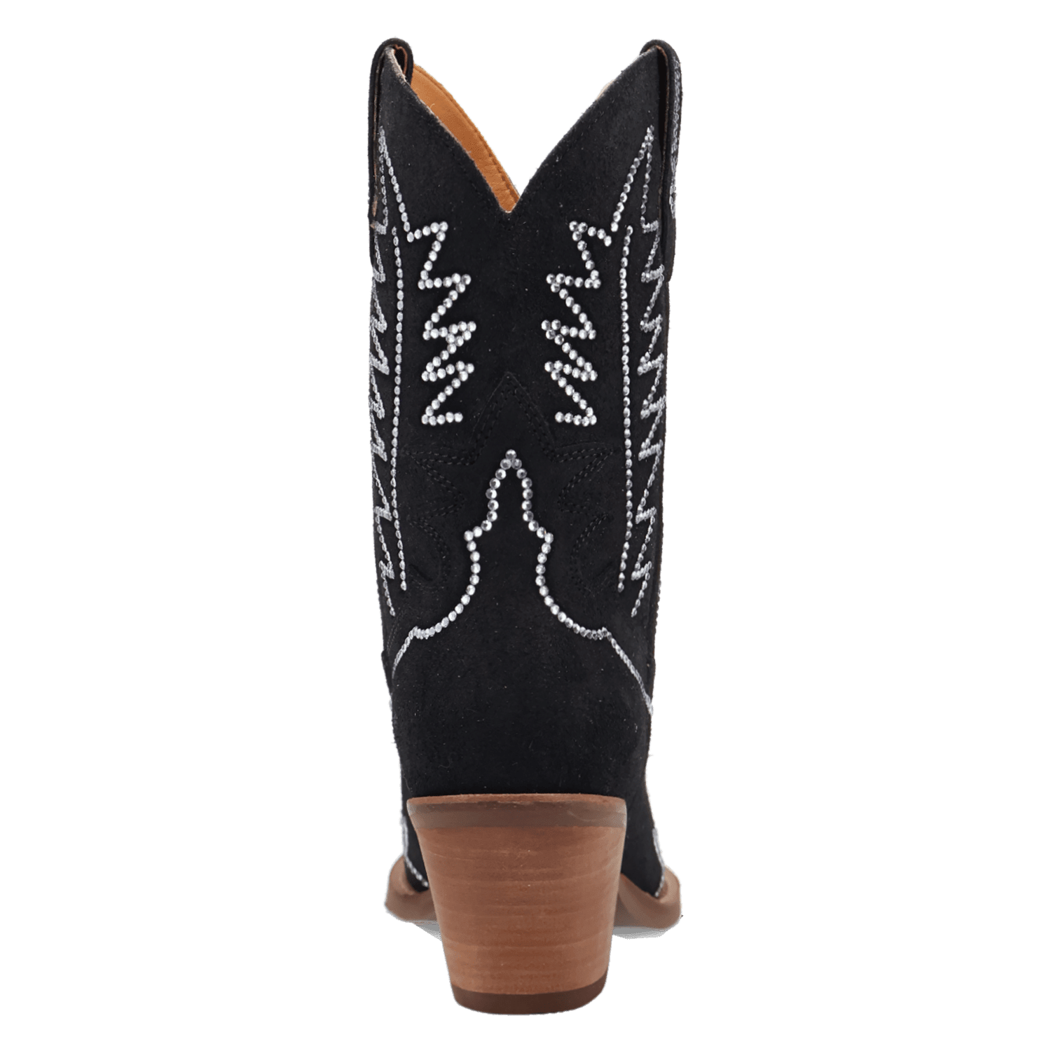 PRODUCT SHOT TINY PONY SUEDE LEATHER BOOTIE AT 180 DEGREE BACK ANGLE