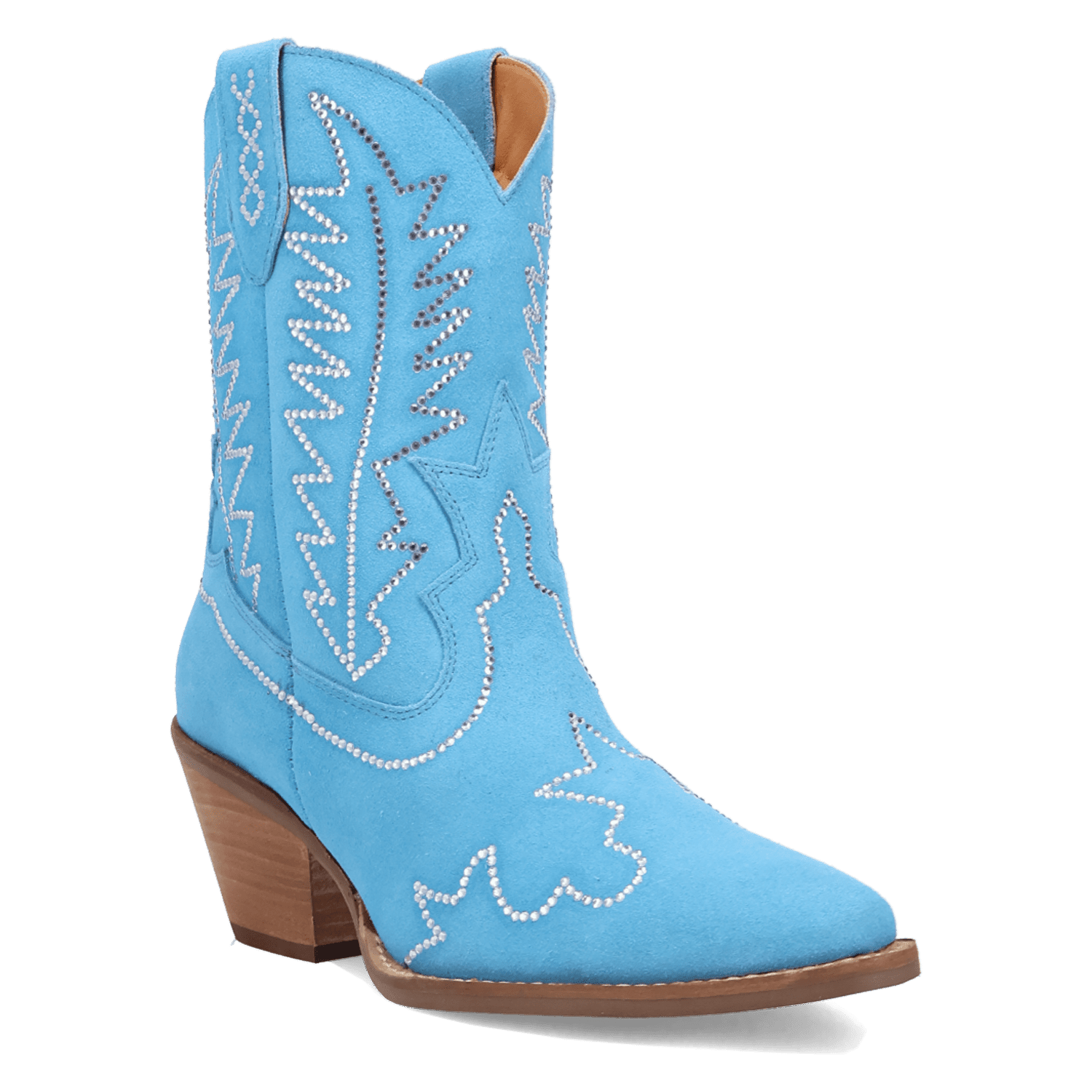 PRODUCT SHOT TINY PONY SUEDE LEATHER BOOTIE AT 45 DEGREE ANGLE