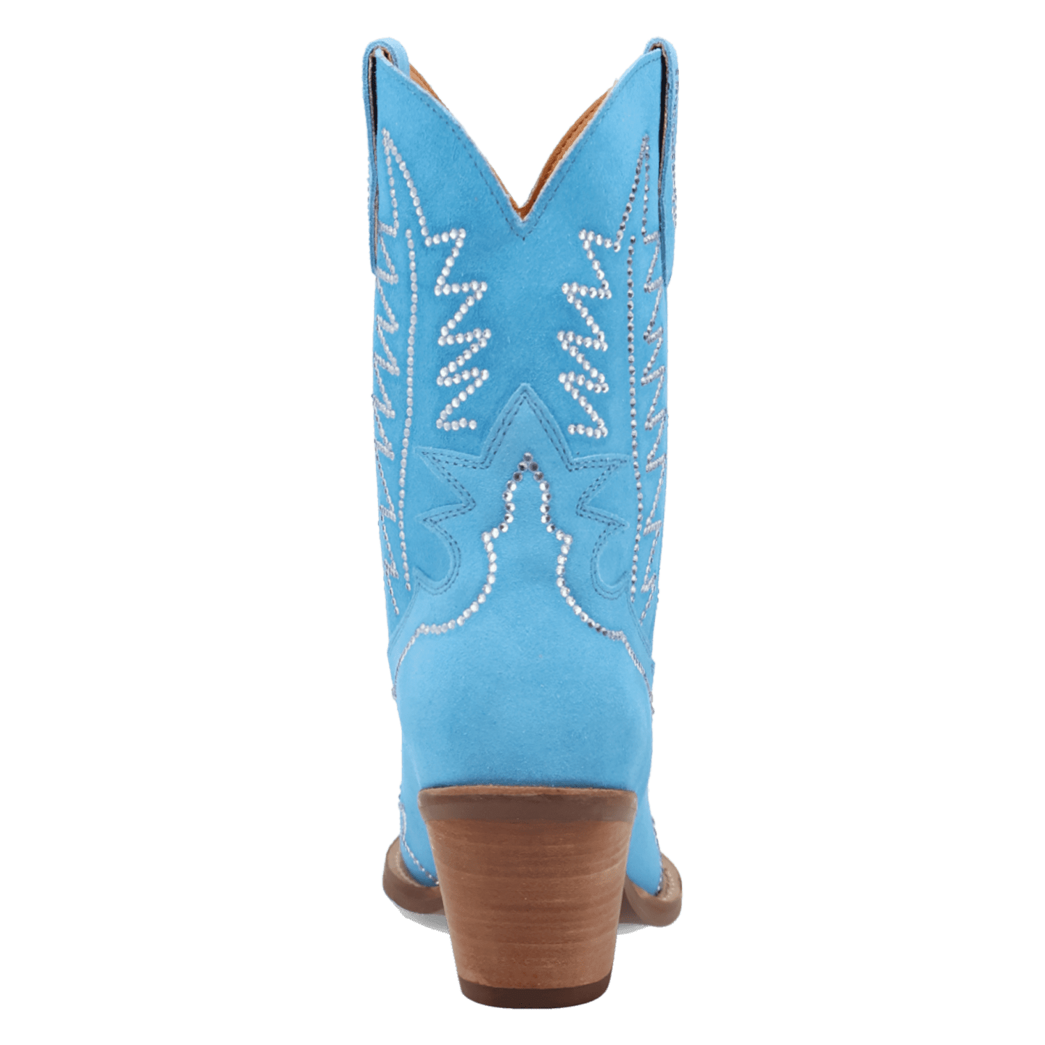 PRODUCT SHOT TINY PONY SUEDE LEATHER BOOTIE AT 180 DEGREE BACK ANGLE