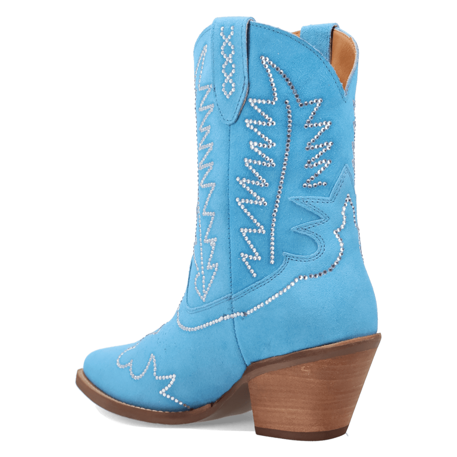 PRODUCT SHOT TINY PONY SUEDE LEATHER BOOTIE AT 270 DEGREE ANGLE