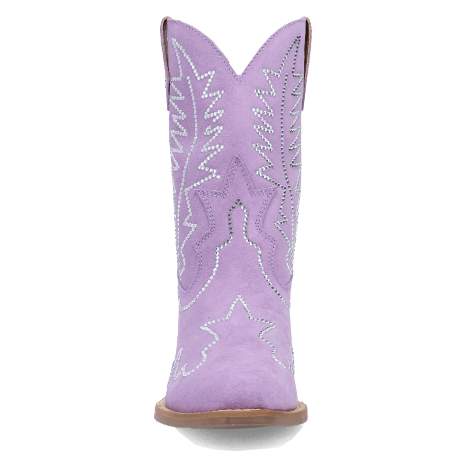 PRODUCT SHOT TINY PONY SUEDE LEATHER BOOTIE AT FRONT ANGLE