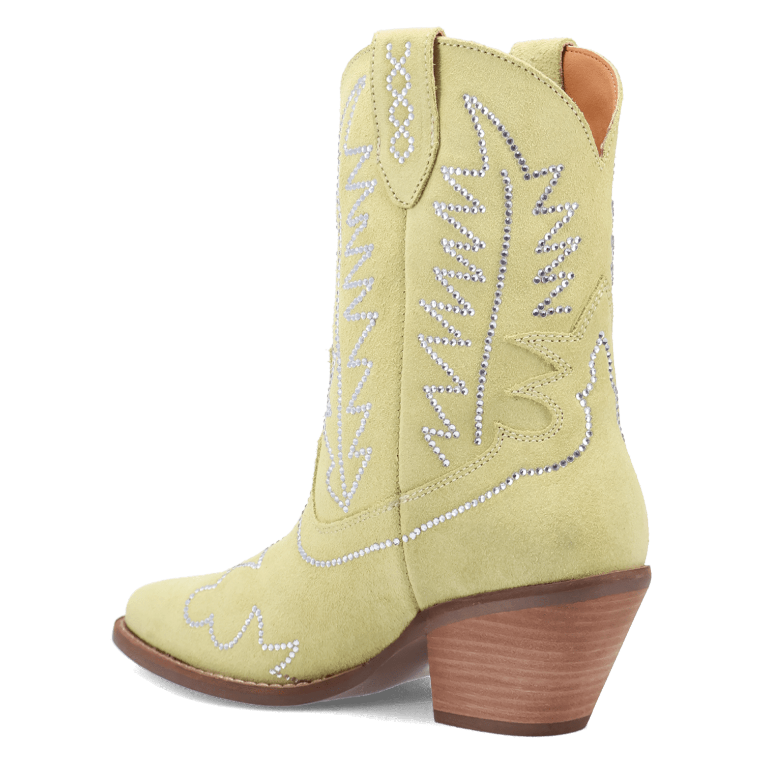 PRODUCT SHOT TINY PONY SUEDE LEATHER BOOTIE AT 270 DEGREE ANGLE