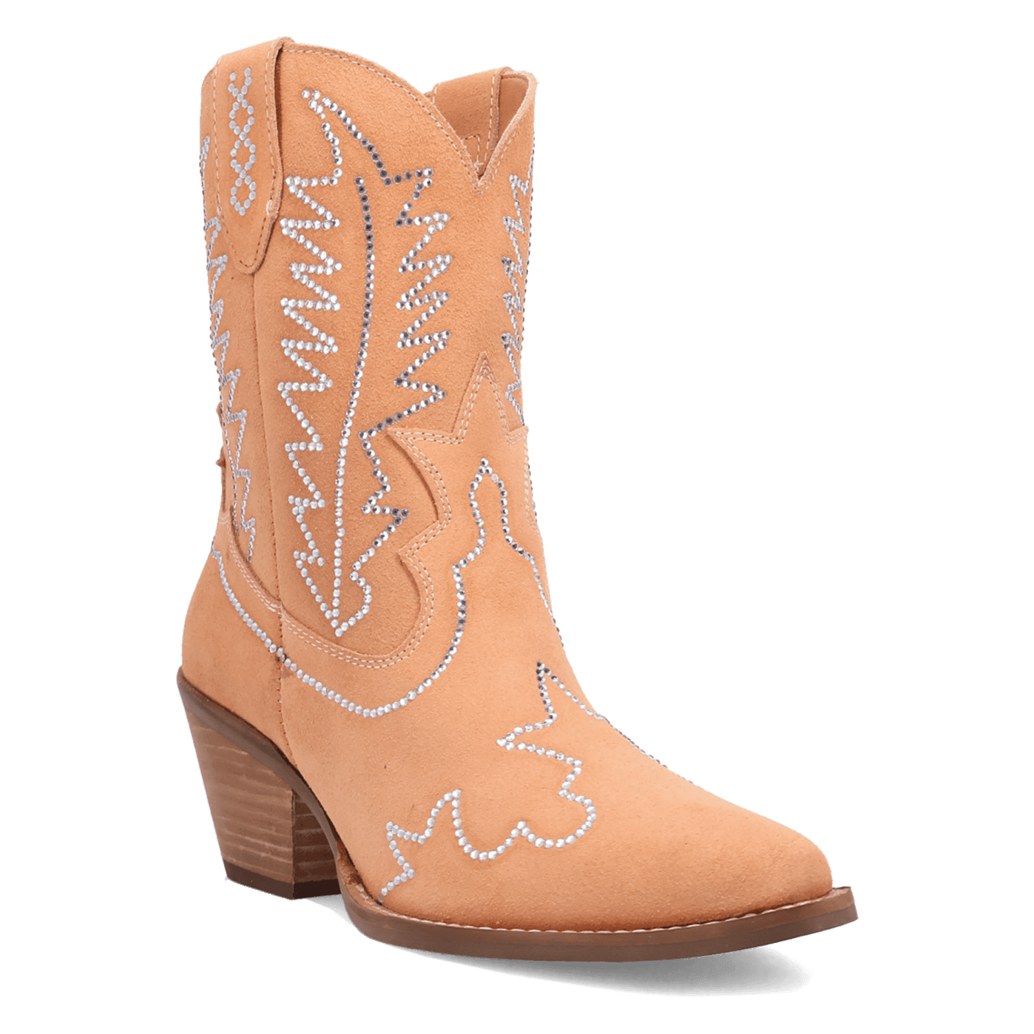 PRODUCT SHOT TINY PONY SUEDE LEATHER BOOTIE AT 45 DEGREE ANGLE