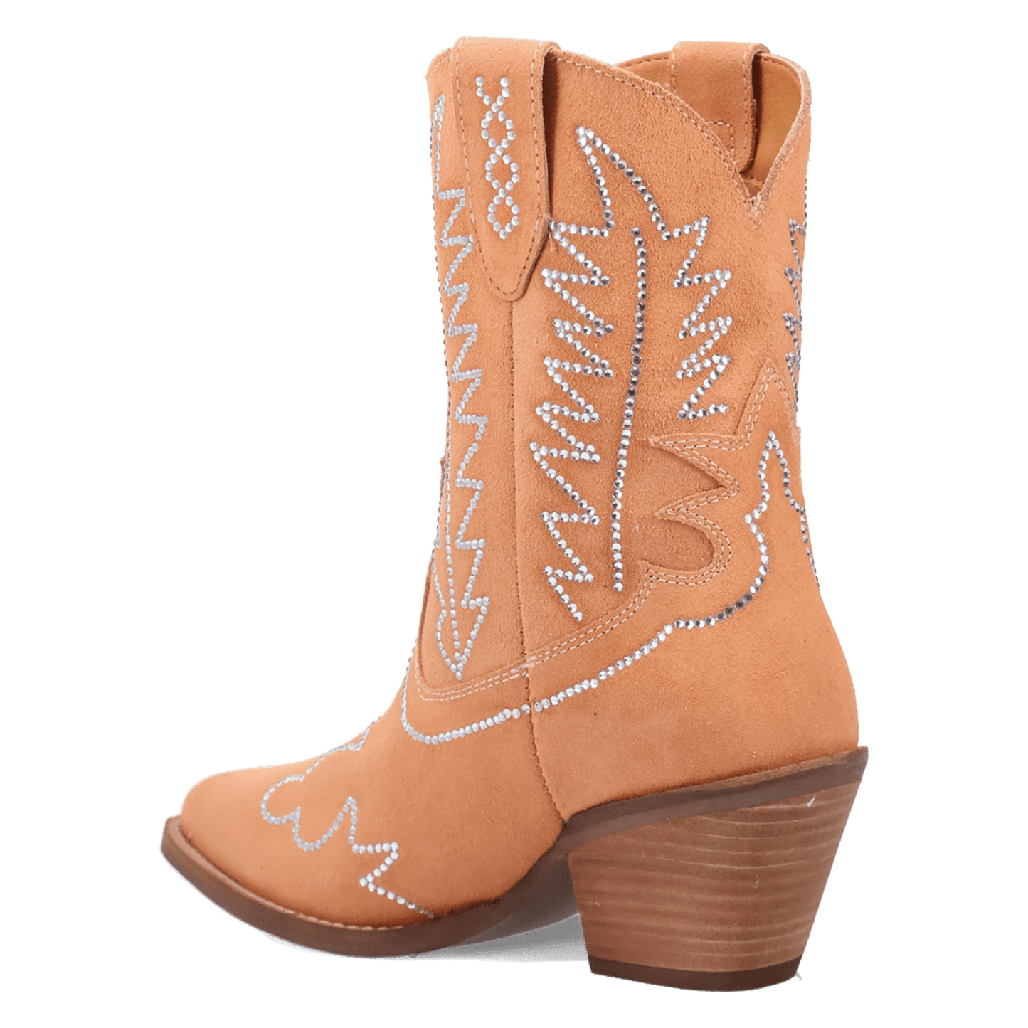 PRODUCT SHOT TINY PONY SUEDE LEATHER BOOTIE AT 270 DEGREE ANGLE