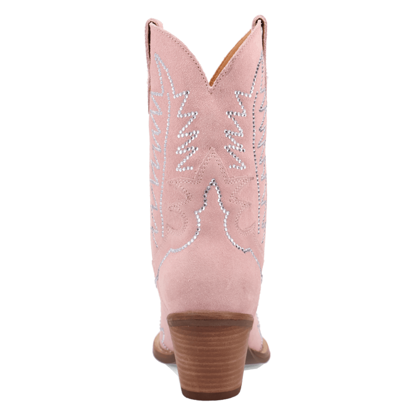 PRODUCT SHOT TINY PONY SUEDE LEATHER BOOTIE AT 180 DEGREE BACK ANGLE