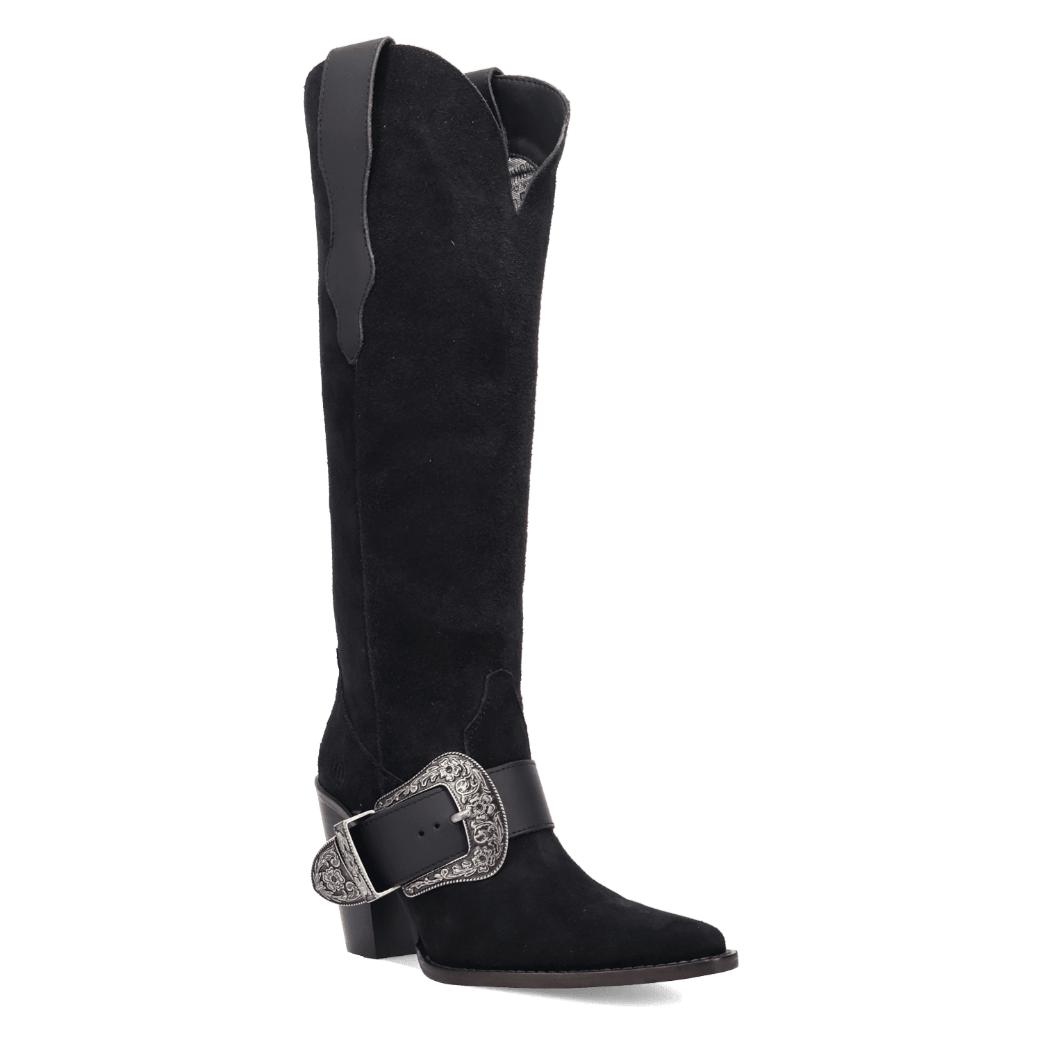 PRODUCT SHOT YEEHOTTIE SUEDE LEATHER BOOT AT 45 DEGREE ANGLE