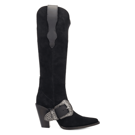 PRODUCT SHOT YEEHOTTIE SUEDE LEATHER BOOT AT 90 DEGREE INSIDE ANGLE