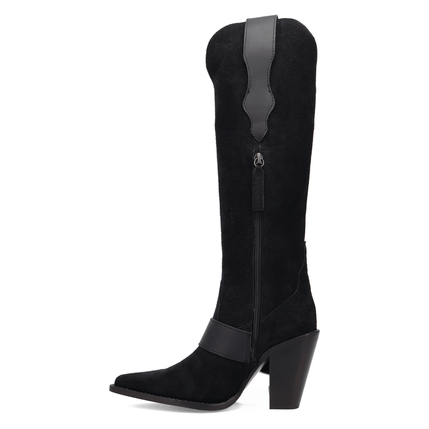 PRODUCT SHOT YEEHOTTIE SUEDE LEATHER BOOT AT 135 DEGREE OUTSIDE ANGLE