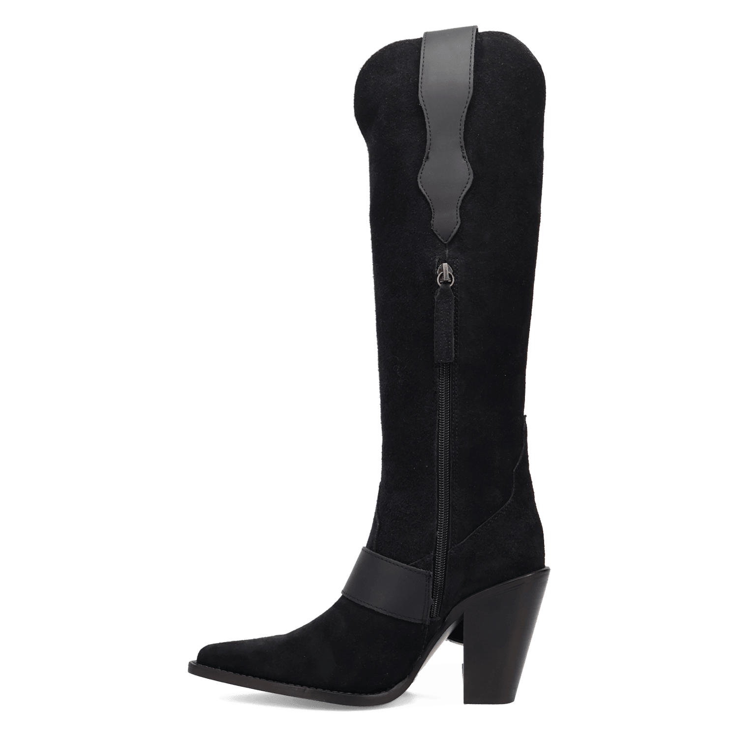 PRODUCT SHOT YEEHOTTIE SUEDE LEATHER BOOT AT 135 DEGREE OUTSIDE ANGLE