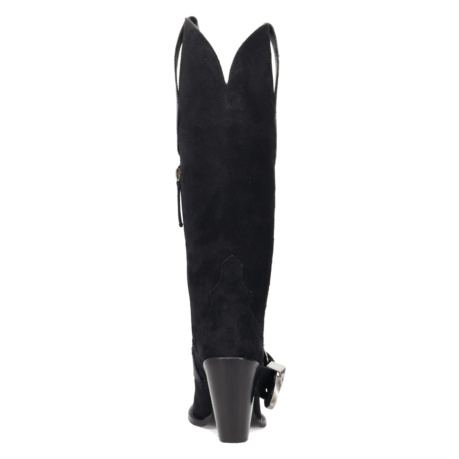 PRODUCT SHOT YEEHOTTIE SUEDE LEATHER BOOT AT 180 DEGREE BACK ANGLE