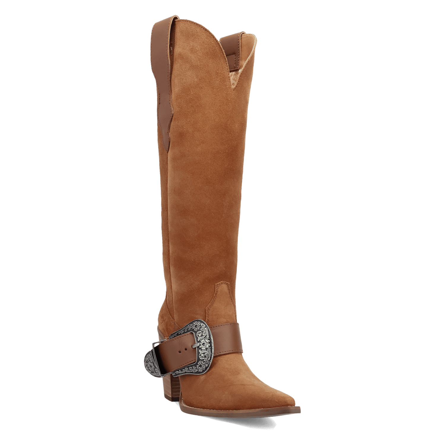 PRODUCT SHOT YEEHOTTIE SUEDE LEATHER BOOT AT 45 DEGREE ANGLE