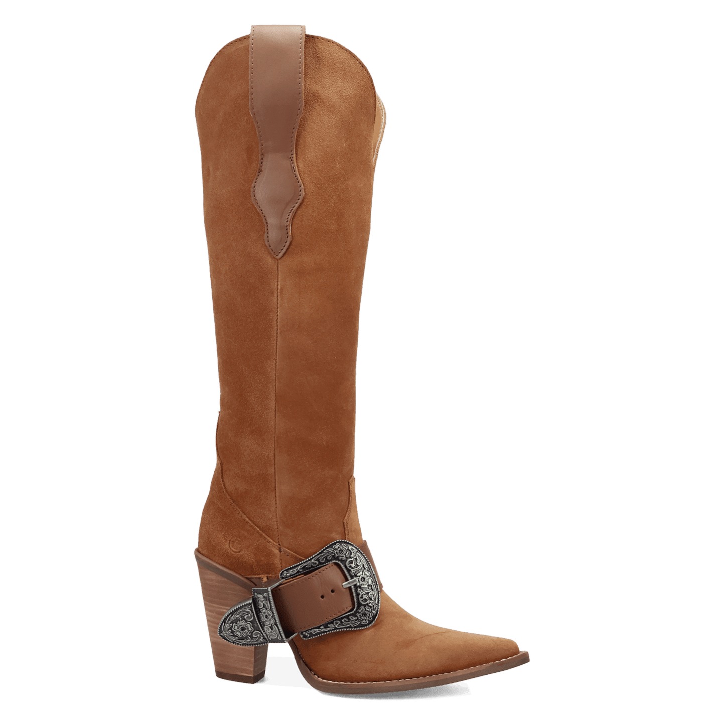 PRODUCT SHOT YEEHOTTIE SUEDE LEATHER BOOT AT 90 DEGREE INSIDE ANGLE