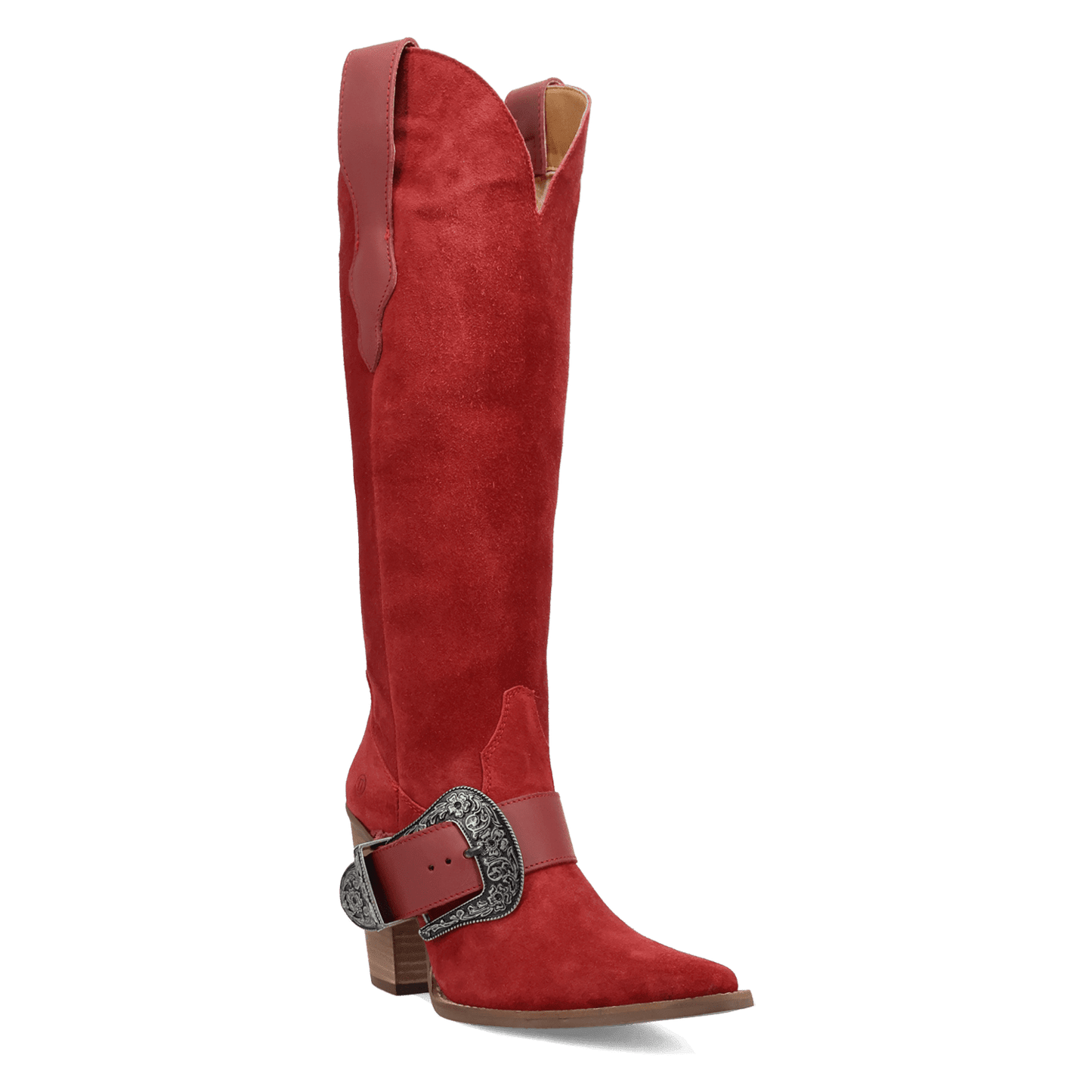 PRODUCT SHOT YEEHOTTIE SUEDE LEATHER BOOT AT 45 DEGREE ANGLE