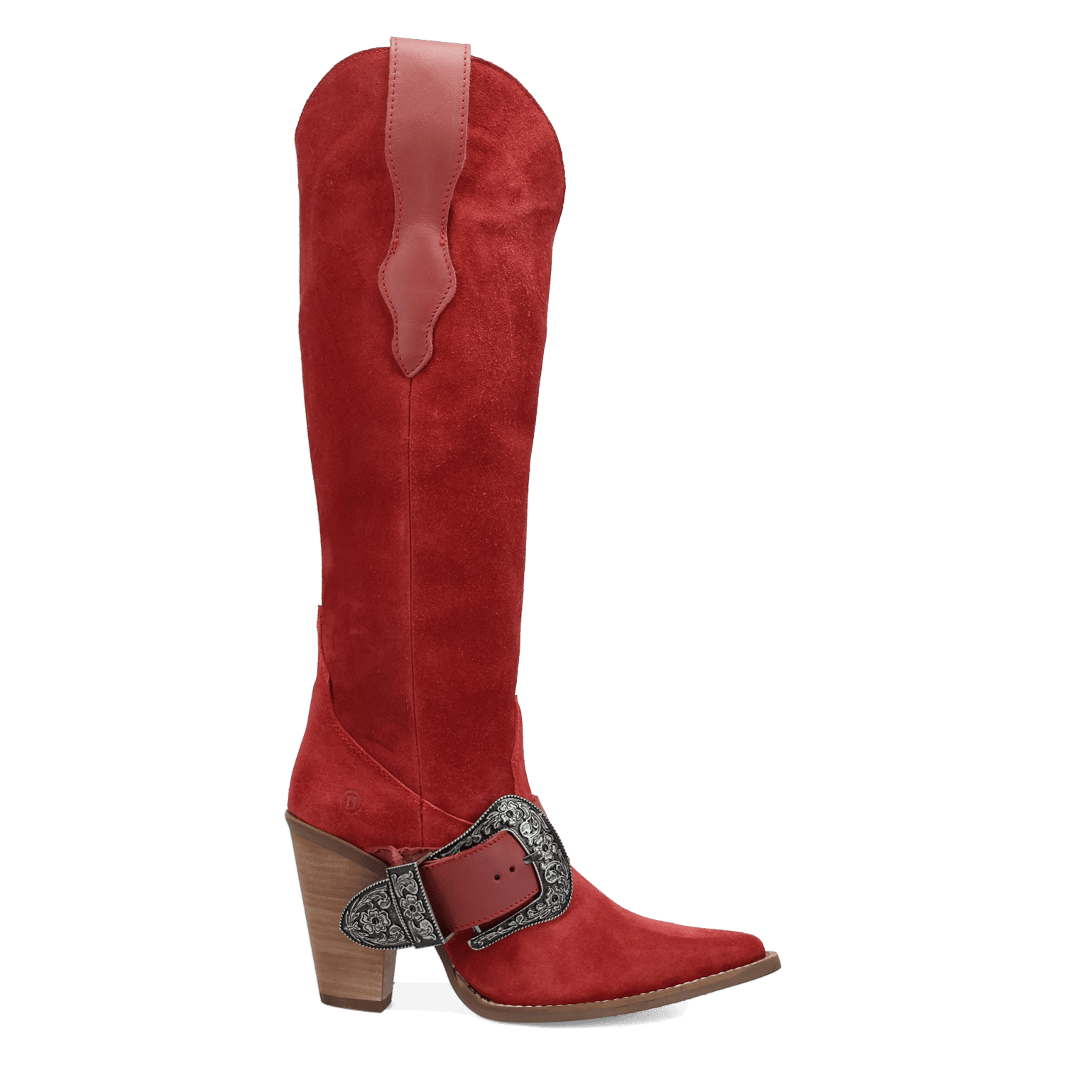 PRODUCT SHOT YEEHOTTIE SUEDE LEATHER BOOT AT 90 DEGREE INSIDE ANGLE