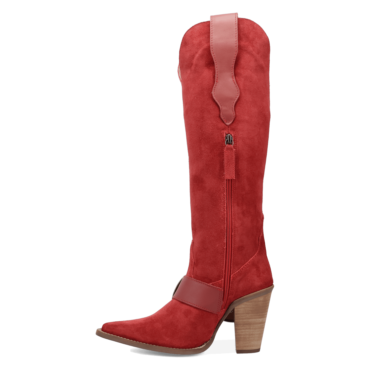 PRODUCT SHOT YEEHOTTIE SUEDE LEATHER BOOT AT 135 DEGREE OUTSIDE ANGLE