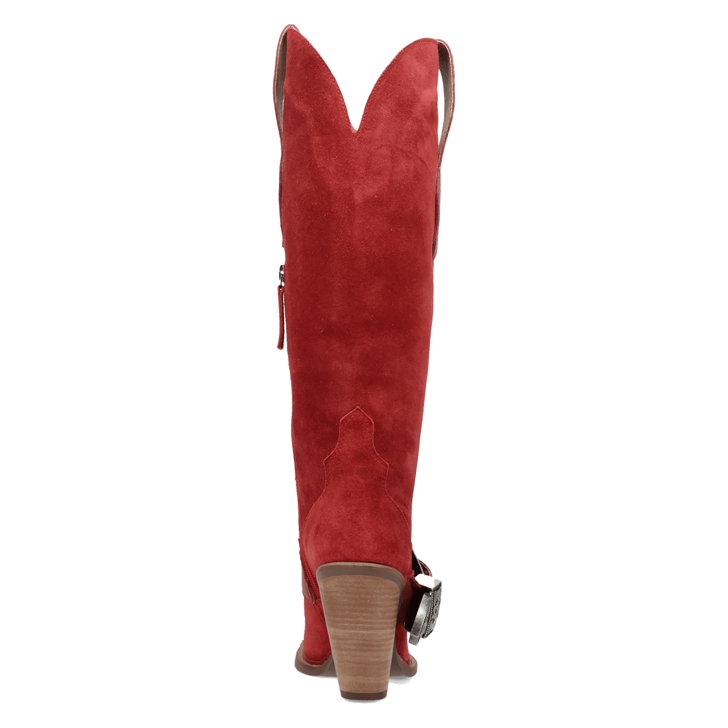 PRODUCT SHOT YEEHOTTIE SUEDE LEATHER BOOT AT 180 DEGREE BACK ANGLE