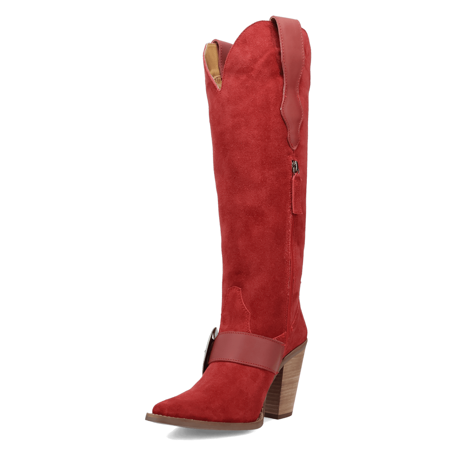 PRODUCT SHOT YEEHOTTIE SUEDE LEATHER BOOT AT 225 DEGREE ANGLE