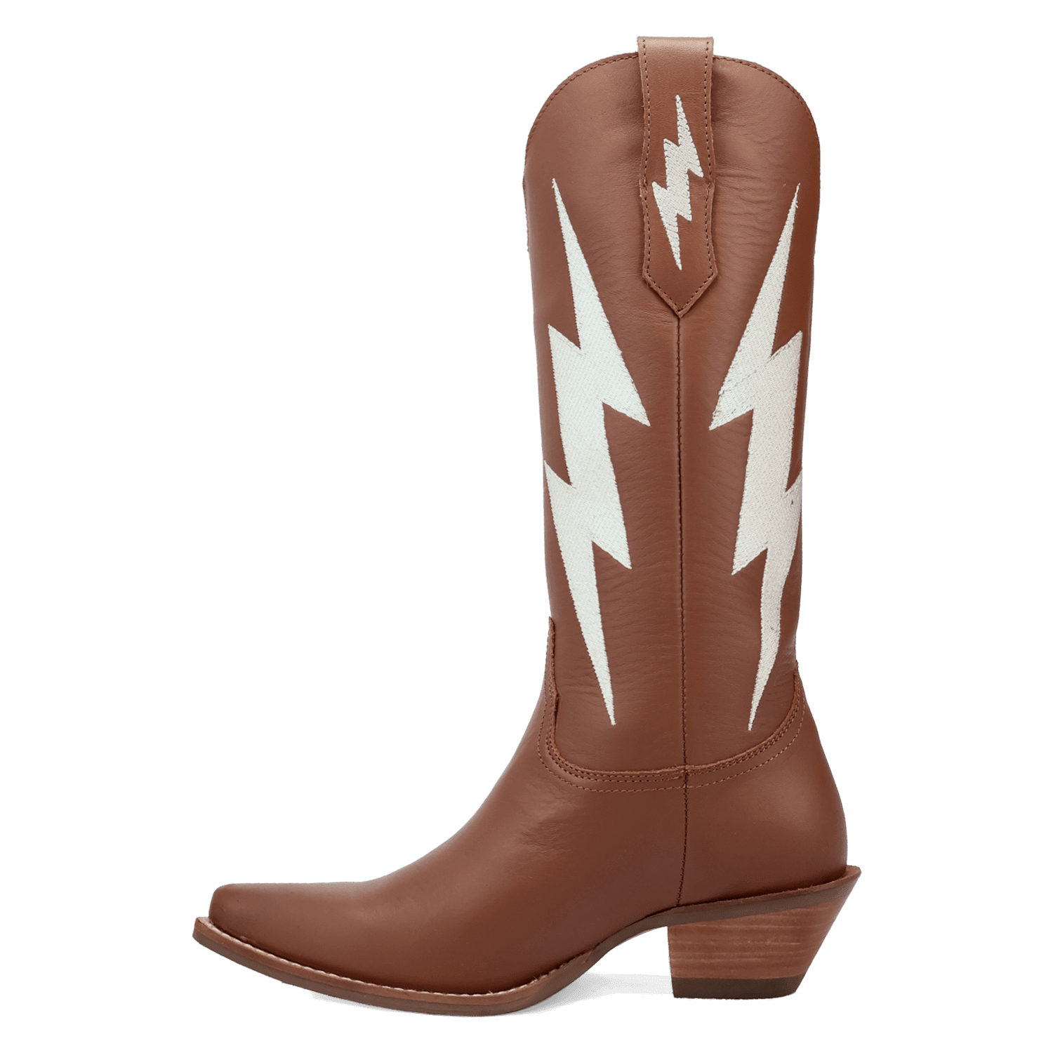 PRODUCT SHOT THUNDERBOLT LEATHER BOOT AT 135 DEGREE OUTSIDE ANGLE